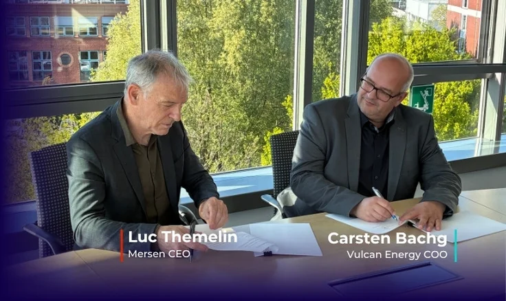 Luc Themelin Mersen CEO and Carsten Bachg, Vulcan Energy COO