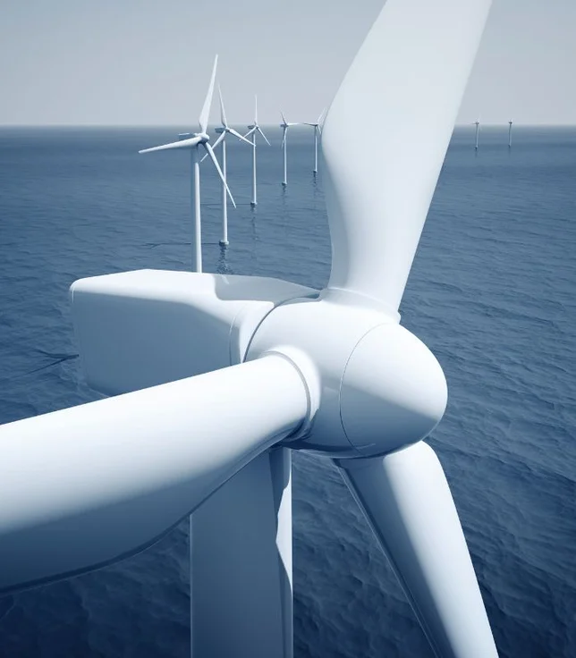 Offshore wind turbine close up