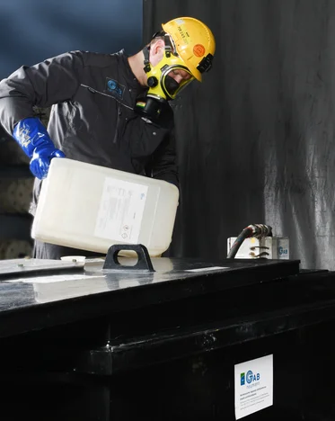 Vorbereitung einer Reinigungslösung